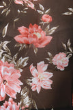 Floral Mesh Front Slits Longline Top
