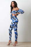 Camouflage Front Tie Tube Top, and Leggings Set's